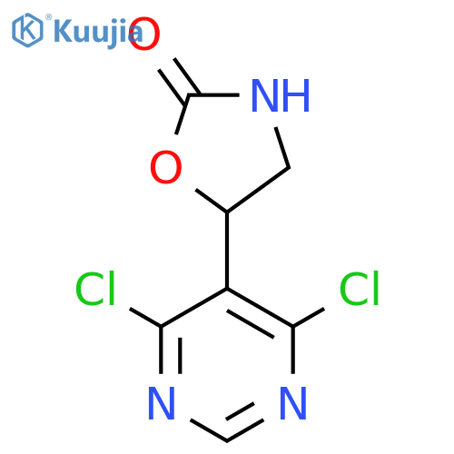 5-(4,6-dichloropyrimidin-5-yl)-1,3-oxazolidin-2-one structure