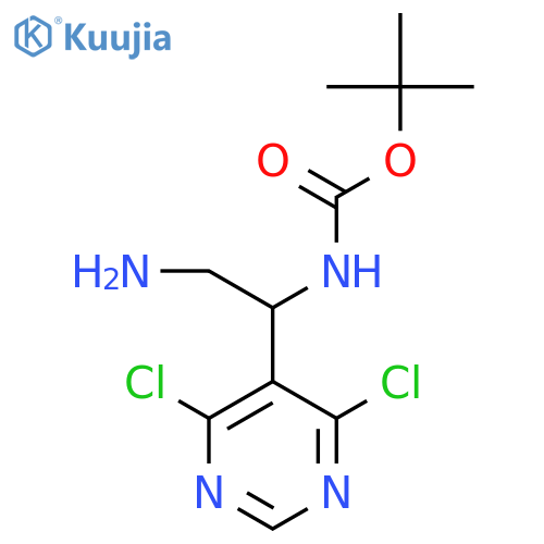 tert-butyl N-2-amino-1-(4,6-dichloropyrimidin-5-yl)ethylcarbamate structure