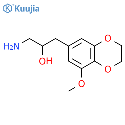 1-amino-3-(8-methoxy-2,3-dihydro-1,4-benzodioxin-6-yl)propan-2-ol structure