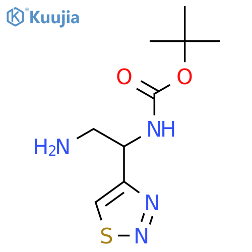 tert-butyl N-2-amino-1-(1,2,3-thiadiazol-4-yl)ethylcarbamate structure