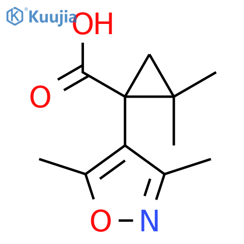 1-(dimethyl-1,2-oxazol-4-yl)-2,2-dimethylcyclopropane-1-carboxylic acid structure