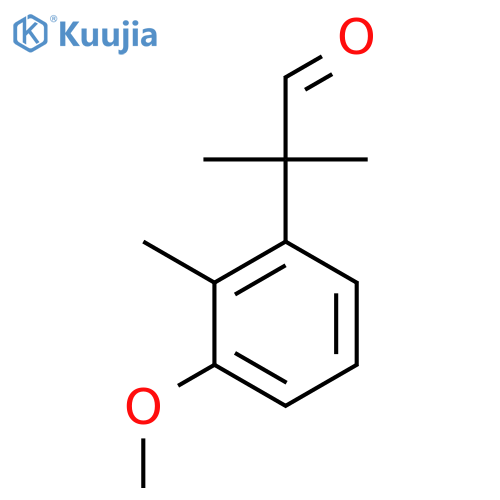 2-(3-methoxy-2-methylphenyl)-2-methylpropanal structure