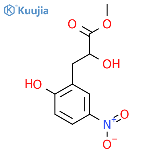 methyl 2-hydroxy-3-(2-hydroxy-5-nitrophenyl)propanoate structure