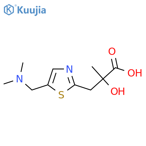 3-{5-(dimethylamino)methyl-1,3-thiazol-2-yl}-2-hydroxy-2-methylpropanoic acid structure