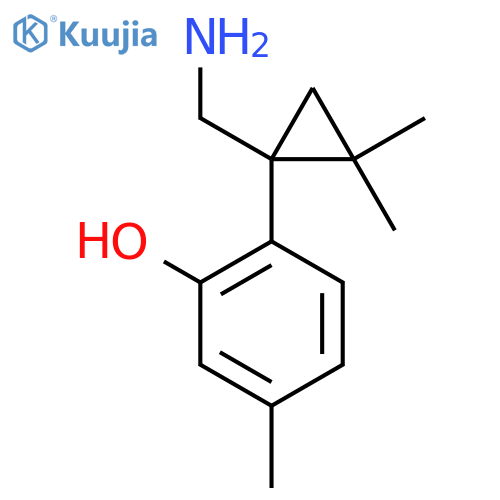 2-1-(aminomethyl)-2,2-dimethylcyclopropyl-5-methylphenol structure