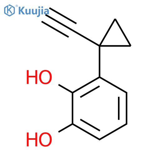 3-(1-ethynylcyclopropyl)benzene-1,2-diol structure