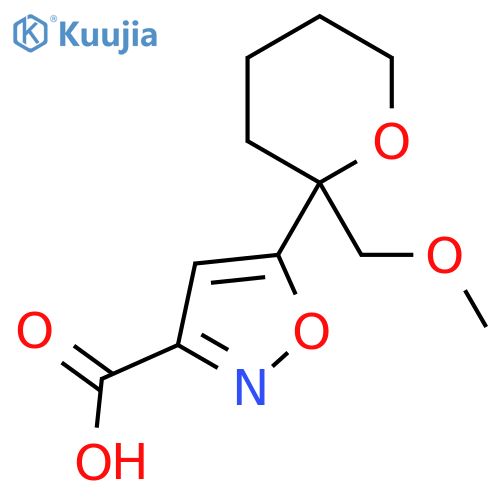 5-2-(methoxymethyl)oxan-2-yl-1,2-oxazole-3-carboxylic acid structure