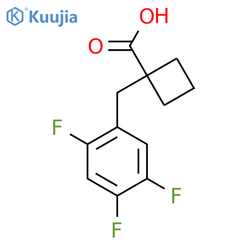 1-(2,4,5-trifluorophenyl)methylcyclobutane-1-carboxylic acid structure