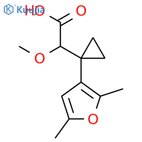 2-1-(2,5-dimethylfuran-3-yl)cyclopropyl-2-methoxyacetic acid structure