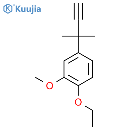 1-ethoxy-2-methoxy-4-(2-methylbut-3-yn-2-yl)benzene structure