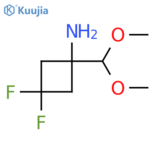 1-(dimethoxymethyl)-3,3-difluorocyclobutan-1-amine structure