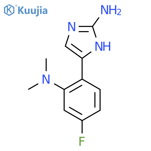 5-2-(dimethylamino)-4-fluorophenyl-1H-imidazol-2-amine structure