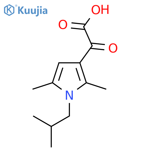 2-2,5-dimethyl-1-(2-methylpropyl)-1H-pyrrol-3-yl-2-oxoacetic acid structure