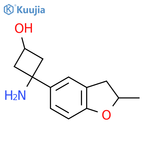 3-amino-3-(2-methyl-2,3-dihydro-1-benzofuran-5-yl)cyclobutan-1-ol structure