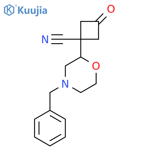 1-(4-benzylmorpholin-2-yl)-3-oxocyclobutane-1-carbonitrile structure