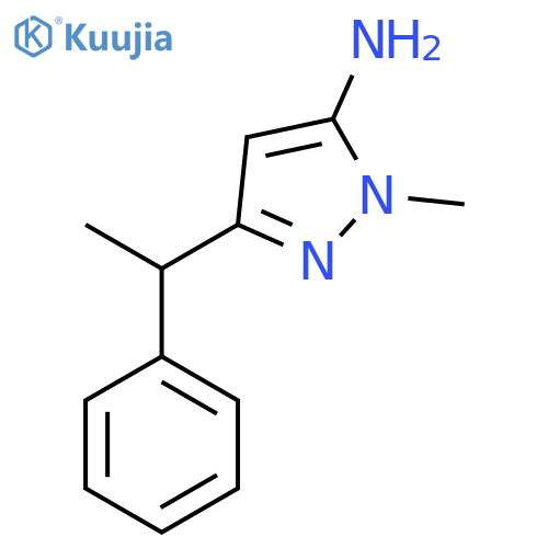 1-methyl-3-(1-phenylethyl)-1H-pyrazol-5-amine structure