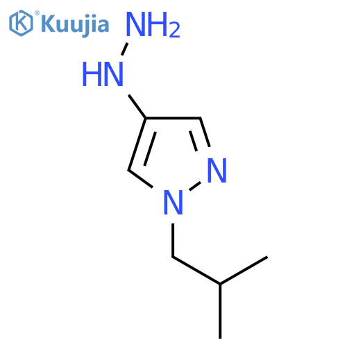 4-hydrazinyl-1-(2-methylpropyl)-1H-pyrazole structure