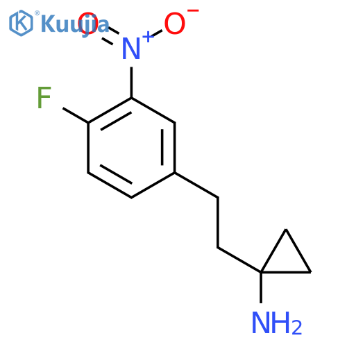 1-2-(4-fluoro-3-nitrophenyl)ethylcyclopropan-1-amine structure