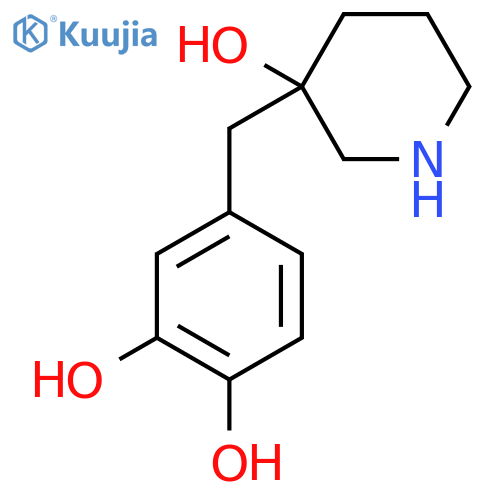 4-(3-hydroxypiperidin-3-yl)methylbenzene-1,2-diol structure