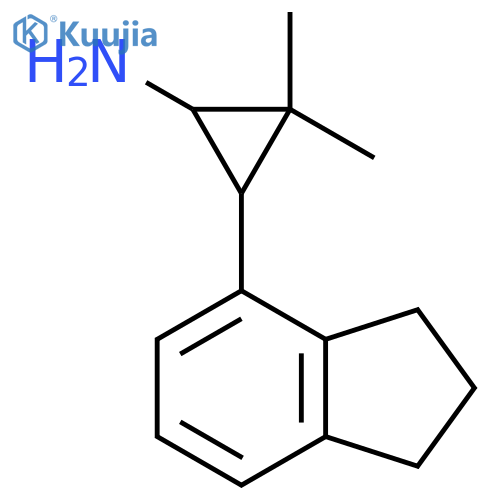 3-(2,3-dihydro-1H-inden-4-yl)-2,2-dimethylcyclopropan-1-amine structure