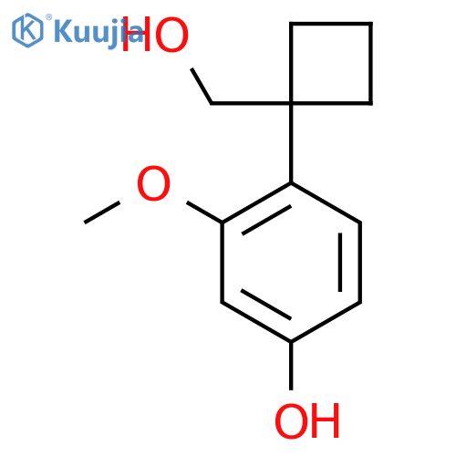 4-1-(hydroxymethyl)cyclobutyl-3-methoxyphenol structure