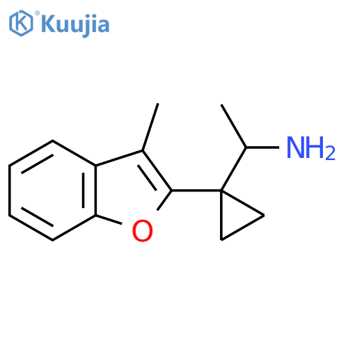 1-1-(3-methyl-1-benzofuran-2-yl)cyclopropylethan-1-amine structure