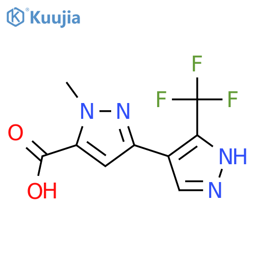 1-methyl-3-3-(trifluoromethyl)-1H-pyrazol-4-yl-1H-pyrazole-5-carboxylic acid structure