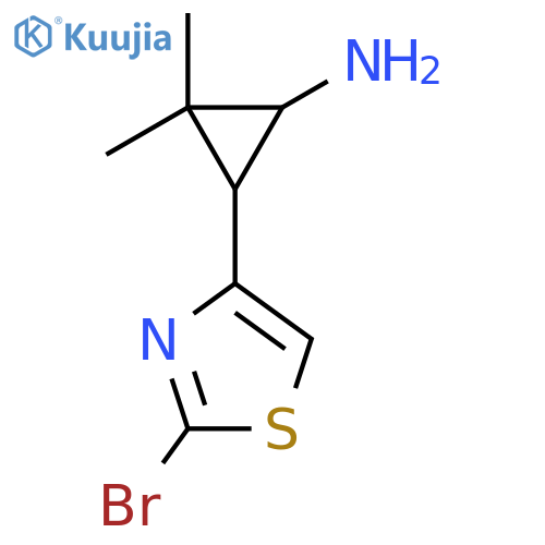 3-(2-bromo-1,3-thiazol-4-yl)-2,2-dimethylcyclopropan-1-amine structure