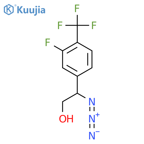 2-azido-2-3-fluoro-4-(trifluoromethyl)phenylethan-1-ol structure