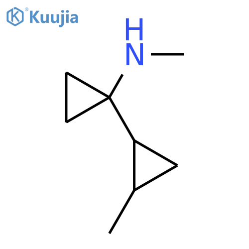 N-methyl-1-(2-methylcyclopropyl)cyclopropan-1-amine structure