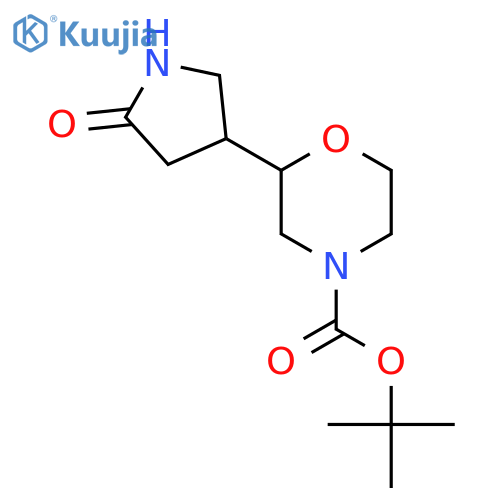 tert-butyl 2-(5-oxopyrrolidin-3-yl)morpholine-4-carboxylate structure