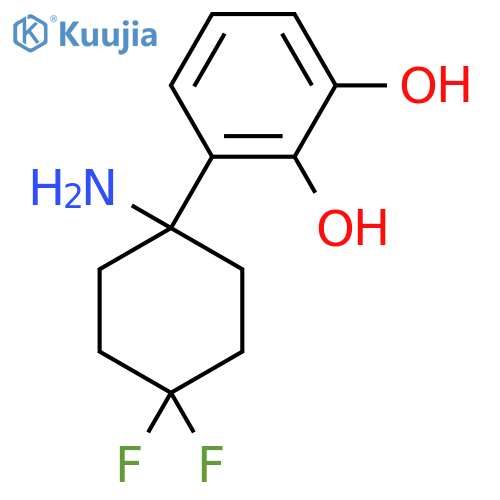 3-(1-amino-4,4-difluorocyclohexyl)benzene-1,2-diol structure