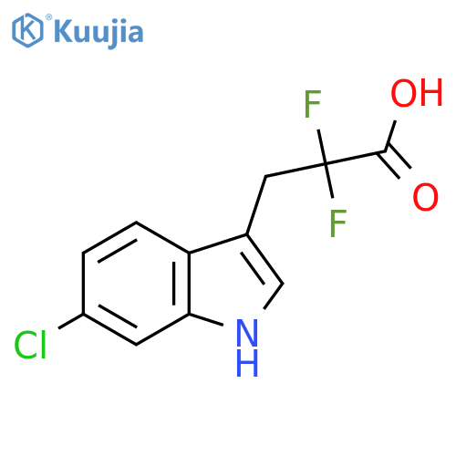 3-(6-chloro-1H-indol-3-yl)-2,2-difluoropropanoic acid structure