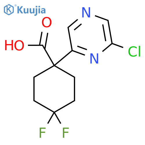 1-(6-chloropyrazin-2-yl)-4,4-difluorocyclohexane-1-carboxylic acid structure