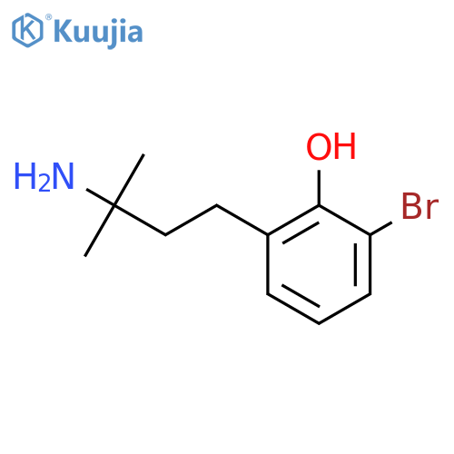 2-(3-amino-3-methylbutyl)-6-bromophenol structure