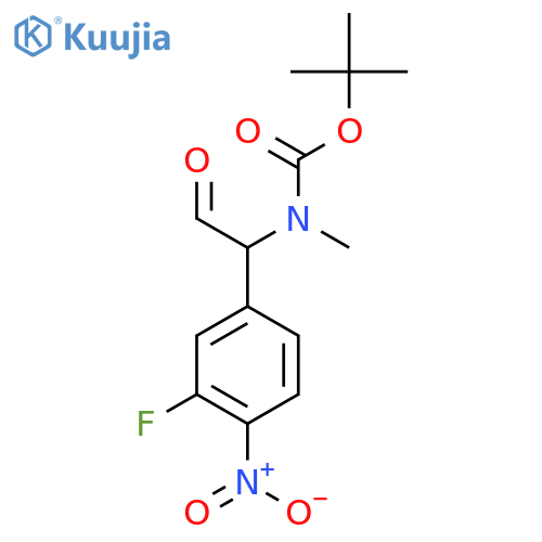tert-butyl N-1-(3-fluoro-4-nitrophenyl)-2-oxoethyl-N-methylcarbamate structure