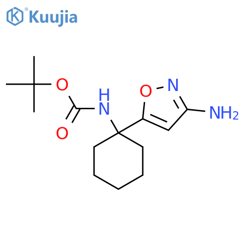 tert-butyl N-1-(3-amino-1,2-oxazol-5-yl)cyclohexylcarbamate structure