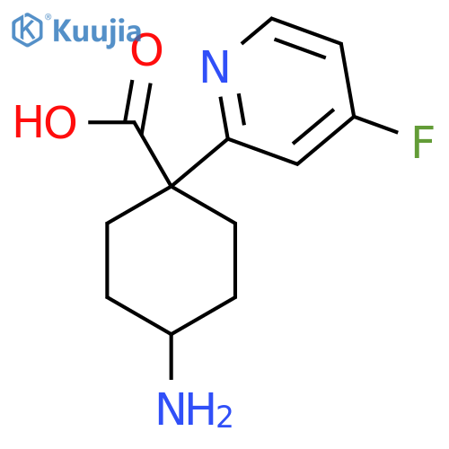 4-amino-1-(4-fluoropyridin-2-yl)cyclohexane-1-carboxylic acid structure