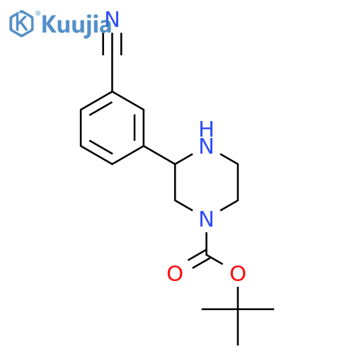 tert-butyl 3-(3-cyanophenyl)piperazine-1-carboxylate structure