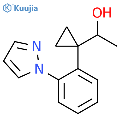 1-{1-2-(1H-pyrazol-1-yl)phenylcyclopropyl}ethan-1-ol structure
