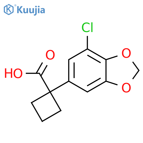1-(7-chloro-1,3-dioxaindan-5-yl)cyclobutane-1-carboxylic acid structure