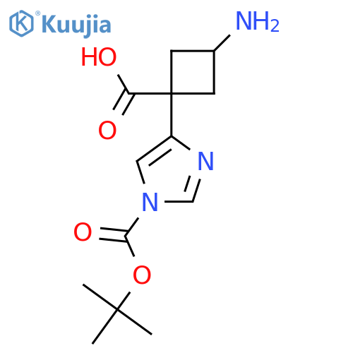 3-amino-1-{1-[(tert-butoxy)carbonyl]-1H-imidazol-4-yl}cyclobutane-1-carboxylic acid structure