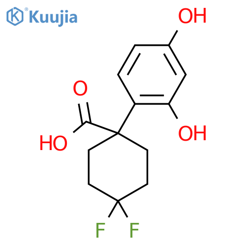 1-(2,4-dihydroxyphenyl)-4,4-difluorocyclohexane-1-carboxylic acid structure