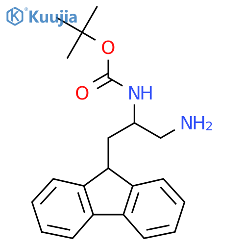 tert-butyl N-1-amino-3-(9H-fluoren-9-yl)propan-2-ylcarbamate structure