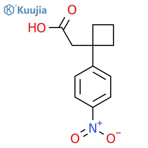 2-1-(4-nitrophenyl)cyclobutylacetic acid structure