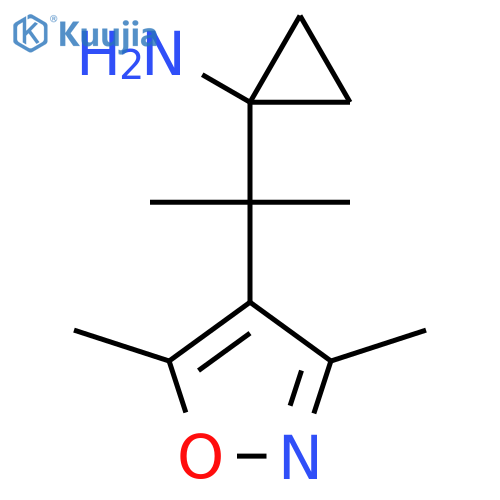 1-2-(dimethyl-1,2-oxazol-4-yl)propan-2-ylcyclopropan-1-amine structure