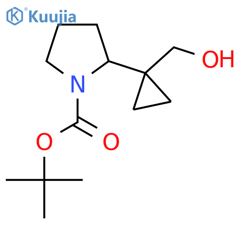 tert-butyl 2-1-(hydroxymethyl)cyclopropylpyrrolidine-1-carboxylate structure