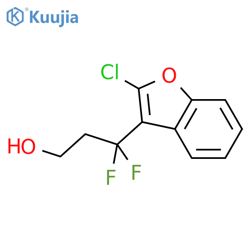 3-(2-chloro-1-benzofuran-3-yl)-3,3-difluoropropan-1-ol structure