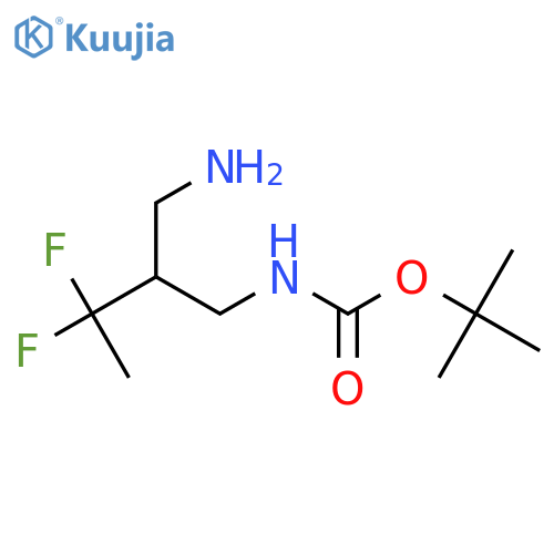 tert-butyl N-2-(aminomethyl)-3,3-difluorobutylcarbamate structure