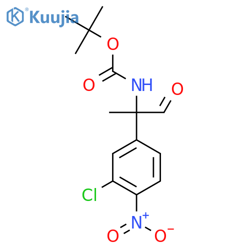 tert-butyl N-2-(3-chloro-4-nitrophenyl)-1-oxopropan-2-ylcarbamate structure